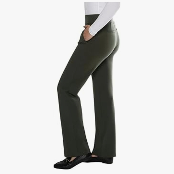 NWT Matty M Women's Pull On Straight Leg Office Pants Dark Olive (Green) XXL - Picture 2 of 7